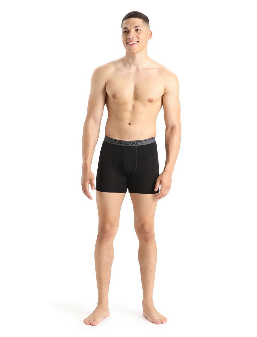 Icebreaker Merino Anatomica Boxers Miesten Alusvaatteet Mustat | FI 1317NWYB